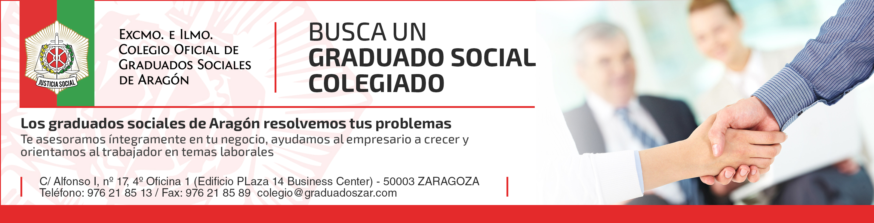 Publicidad prensa - Colegio Graduados Sociales Aragón